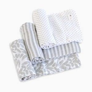 Burt’s Bees Baby Swaddles, Muslin Cotton Baby Blankets, 3-Pack